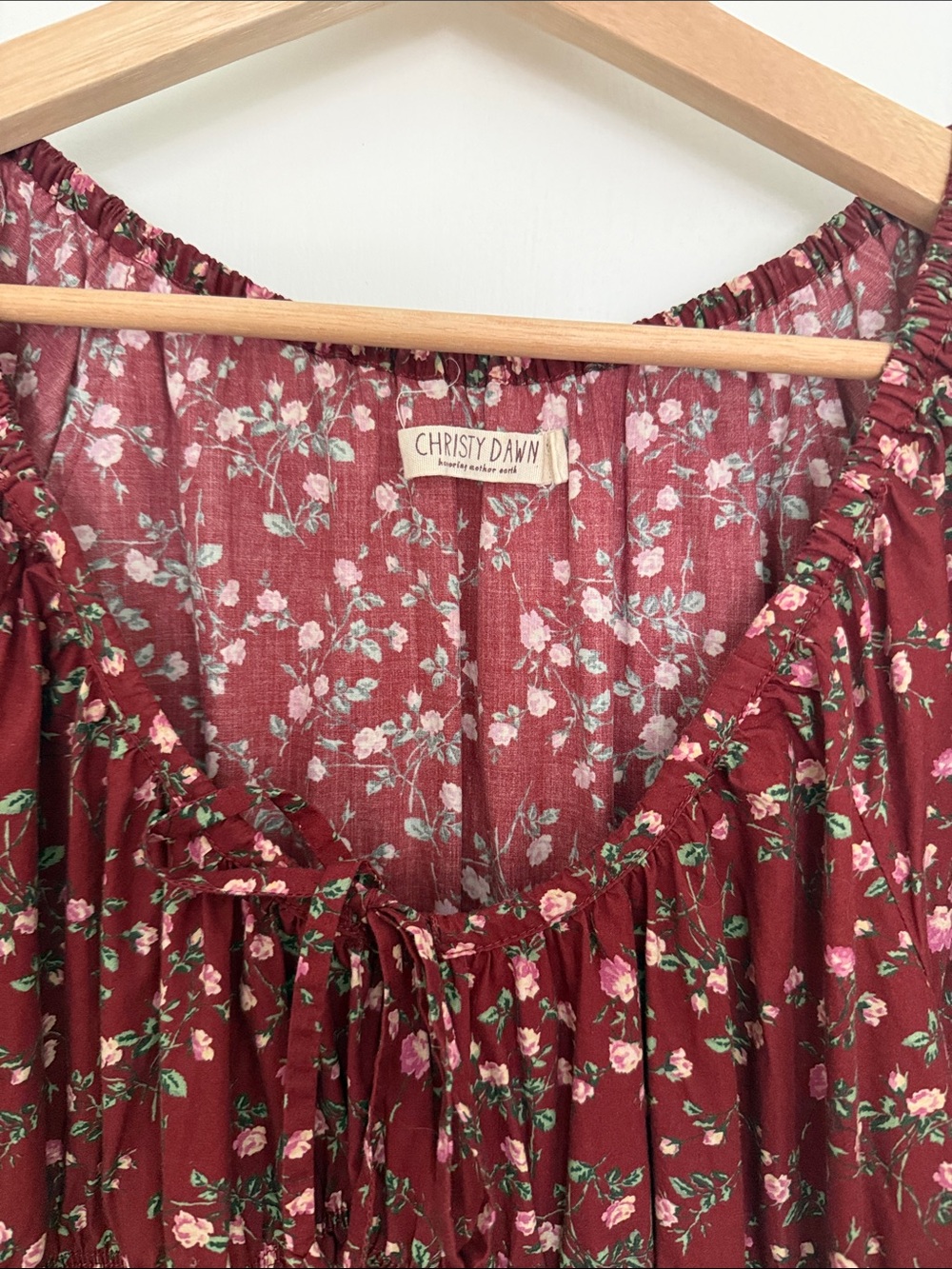 Christy Dawn Brynne Dress Petite In Rouge Rosette - Picture 2 of 4